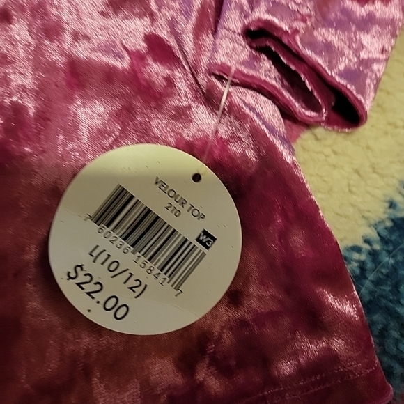 NWT Girls L(10/12) Colorful Planet Pink Velour Outfit Top & Jogger Pants - Picture 5 of 9